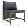 vidaXL Set de muebles de jard&iacute;n 8 pzas y cojines rat&aacute;n sint&eacute;tico gris