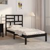 vidaXL Estructura de cama sin colch&oacute;n madera maciza negro 100x200 cm