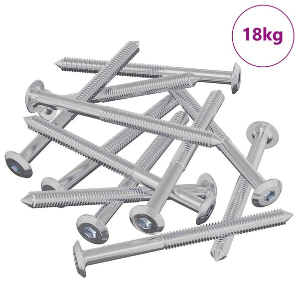 vidaXL Tornillos de Muebles 1200 pcs Plateado Acero