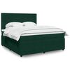 vidaXL Cama box spring con colch&oacute;n terciopelo verde oscuro 180x200 cm