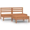 vidaXL Juego muebles de jard&iacute;n 3 pzas madera maciza pino marr&oacute;n miel