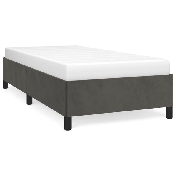 vidaXL Estructura de cama sin colch&oacute;n terciopelo gris oscuro 90x190 cm