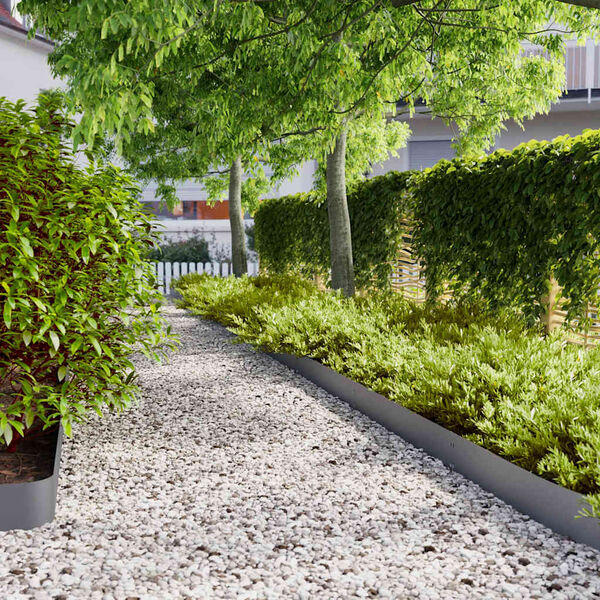 vidaXL Bordes c&eacute;sped 10 uds antracita 15x103 cm acero laminado fr&iacute;o