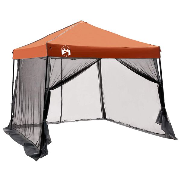 vidaXL Juego de Tienda de Camping 2 pcs Gris y naranja Tafet&aacute;n y Tela