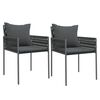 vidaXL Sillas jard&iacute;n y cojines 2 uds rat&aacute;n sint&eacute;tico negro 54x61x83 cm