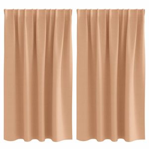 vidaXL Cortinas Opacas con Anillas 2 uds. Marr&oacute;n Claro 140 x 140 cm