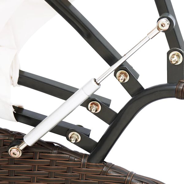 vidaXL Tumbona con dosel de ratán sintético marrón