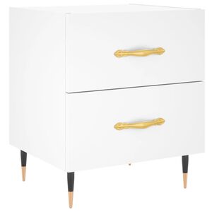 vidaXL Mesita de noche madera de ingenier&iacute;a blanco 40x35x47,5 cm