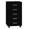 vidaXL Cajonera con ruedas madera contrachapada negro
