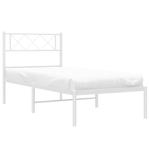 vidaXL Estructura cama sin colchón con cabecero metal blanco 100x200cm