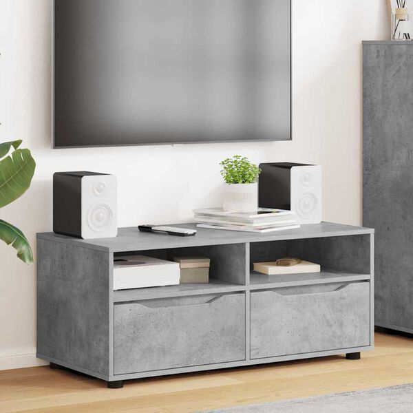 vidaXL Gabinete de TV con caj&oacute;n Gris Concreto 100 x 48 x 43 cm