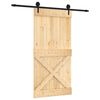 vidaXL Puerta Corredera Natural y negro 100 x 210 cm
