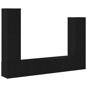 vidaXL Conjunto de mueble de TV 6 pcs Roble Negro Madera de ingeniería