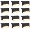 vidaXL Luces solares exteriores con pico de tierra 12 pcs 4,5 cm
