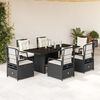 vidaXL Set comedor de jardín 7 pzas con cojines ratán sintético marrón