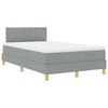vidaXL Cama tipo Box Spring con colch&oacute;n Gris Claro 120 x 200 cm tela