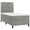 vidaXL Cama box spring con colch&oacute;n terciopelo gris claro 90x190 cm
