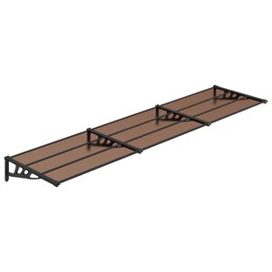 vidaXL Marquesina de puerta policarbonato negro 358,5x90 cm