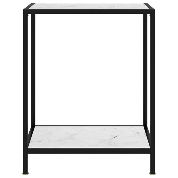 vidaXL Mesa de consola vidrio templado blanco 60x35x75 cm