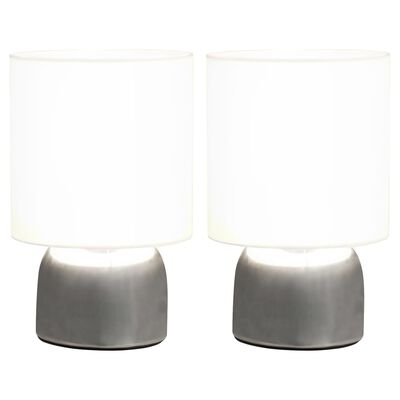 vidaXL Lámparas de mesa táctiles 2 unidades blanco E14