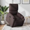 vidaXL Sill&oacute;n masaje el&eacute;ctrico reclinable elevable tela marr&oacute;n oscuro