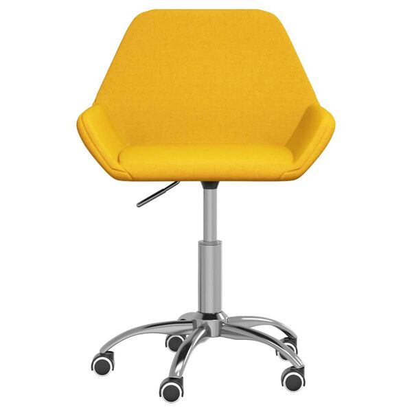 vidaXL Silla de oficina giratoria tela amarillo mostaza