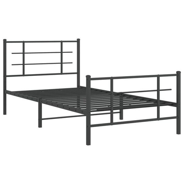vidaXL Estructura cama sin colchón con estribo metal negro 107x203 cm