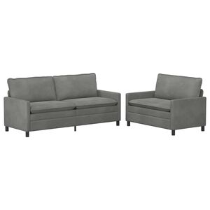 vidaXL Juego de Sof&aacute; 2 uds. Gris oscuro Terciopelo