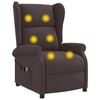 vidaXL Sill&oacute;n reclinable el&eacute;ctrico con respaldo ala Marr&oacute;n Oscuro Tela