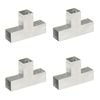 vidaXL Conectores de postes en T 4 uds metal galvanizado 71x71 mm