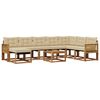 vidaXL Conjunto de sof&aacute;s de exterior 9 uds. 8 plaza Natural y Beige