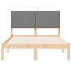 vidaXL Estructura de Cama con Cabecera Tapizada Gris Claro