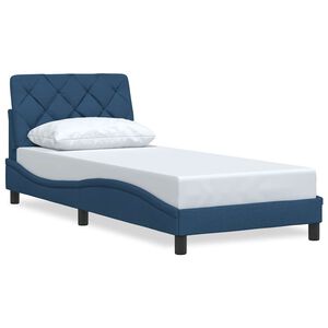 vidaXL Estructura de cama sin colch&oacute;n tela azul 80x200 cm