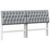 vidaXL Cabecero tapizado Gris Claro 180 cm Madera de pino macizo