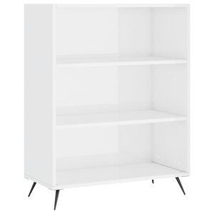 vidaXL Estanter&iacute;a madera de ingenier&iacute;a blanco brillo 69,5x32,5x90 cm