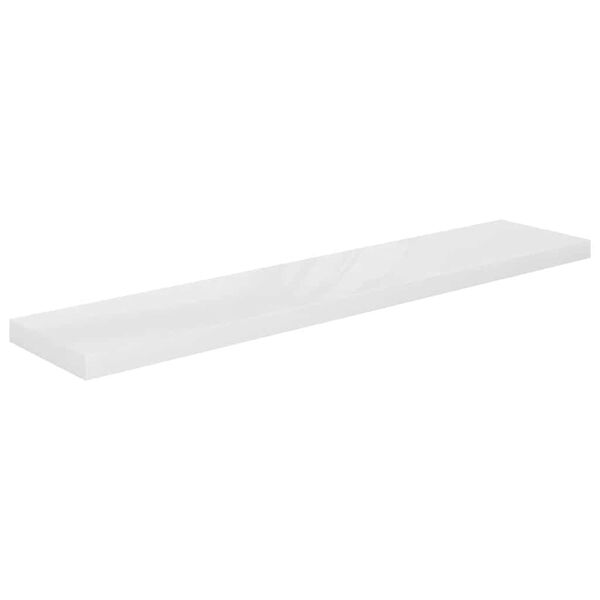 vidaXL Estante flotante de pared blanco brillante MDF 120x23,5x3,8 cm