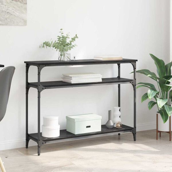 vidaXL Mesa Consola Roble Negro 100 x 29 x 75 cm Madera de ingenier&iacute;a