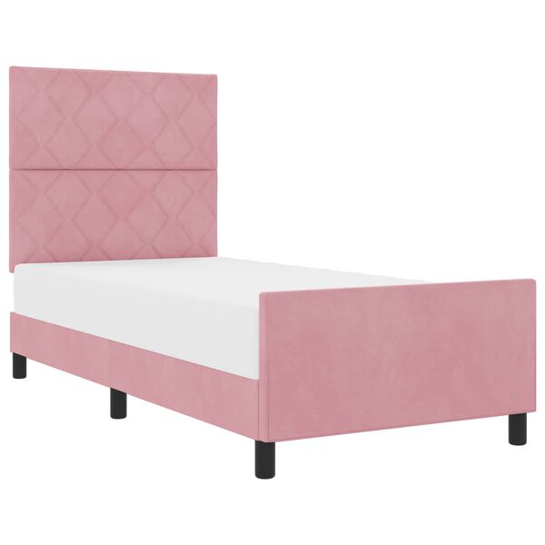 vidaXL Cama tipo Box Spring con cabecera Rosa 100 x 200 cm Terciopelo