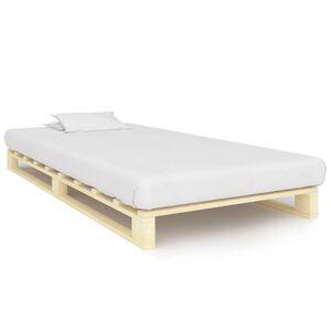 vidaXL Estructura cama palets sin colch&oacute;n madera maciza pino 90x200 cm