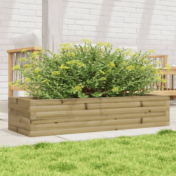 vidaXL Jardinera madera de pino impregnada 110x40x23 cm