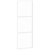 vidaXL Puerta corredera vidrio templado y aluminio blanca 76x205 cm