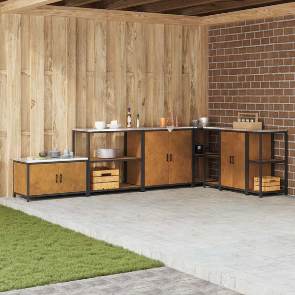 vidaXL Almacenamiento de cocina Oxidado 60 x 50 x 92 cm Acero