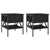 vidaXL Mesitas de noche 2 uds madera de ingenier&iacute;a negro 40x42x45 cm