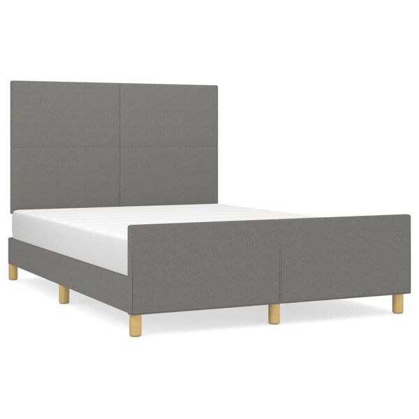 vidaXL Cama sin colch&oacute;n tela gris oscuro 140x190 cm