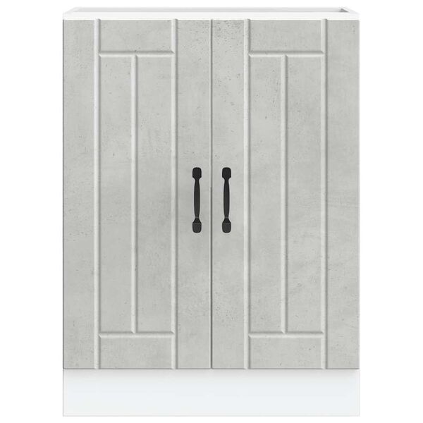 vidaXL Mueble bajo fregadero Lucca madera contrachapada gris hormig&oacute;n