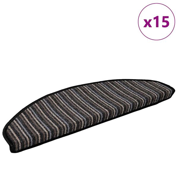 vidaXL Alfombras autoadhesivas para escaleras 15 pcs Antracita