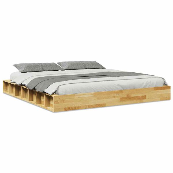 vidaXL Estructura de cama sin colch&oacute;n 180x200 cm madera maciza roble