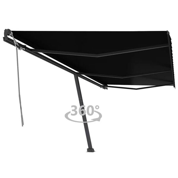 vidaXL Toldo de pie retr&aacute;ctil manual gris antracita 600x300 cm