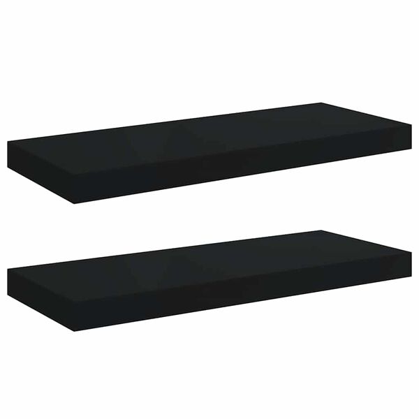 vidaXL Estantes flotantes de pared 2 uds MDF negro 60x23,5x3,8 cm