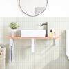 vidaXL Estante de lavabo de pared de acero y madera maciza de roble